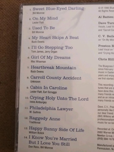 Al Batten And The Bluegrass Reunion CD  Reunion Style , 1996 Newton Grove NC - Imagen 4 de 4