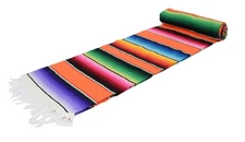 Open Road Goods Authentic Mexican Serape Blanket - Multicolor Lightweight