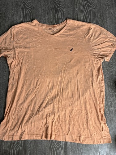Nautica T-Shirt Crew Neck Short Sleeve With Logo Light Orange | Size 2XL