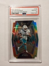 2021 Select Jaylen Waddle Die Cut Tie Dye Prizm/ 25 RC PSA 10 🔥 POP 2!