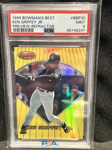 1996 Bowman's Best Previews Ken Griffey Jr #BBP30 Refractor PSA 9 Mariners