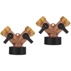 2 Count Garden Irrigation Parts Hose Shut off Valves Splitter Way Heavy Duty