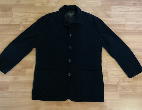 Giacca da lavoro Z Zegna nera Chore XL 54 Made in Italy lana cotone sovracamicia - Foto 6 di 14