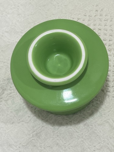 Butter Bell Crock Apple Green Glossy Ceramic Keeps Butter Fresh Spreadable. - Picture 5 of 12