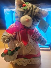Kitty Cucumber 13" Stuffed Plush Doll with Basket 1988 Schmid