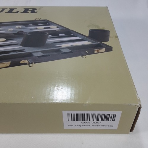 Cayoulr 15" Backgammon Set Gray/Black/White Travel Case New In Box - Bild 16 von 17
