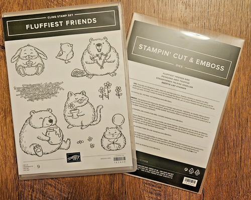 Stampin Up FLUFFIEST FRIENDS & Coordinating DIES Bär Hase Biber Vogel Rentner - Bild 1 von 3