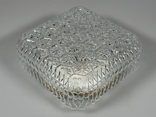 60er 70er Jahre Deckenlampe Plafoniere Flush Mount Glas Metall Space Age Design - Picture 9 of 15
