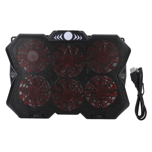 Laptop Cooling Pad 6 Height Adjustable RGB Silent 6 Fan Metal Mesh Gaming No NEW - Afbeelding 10 van 12