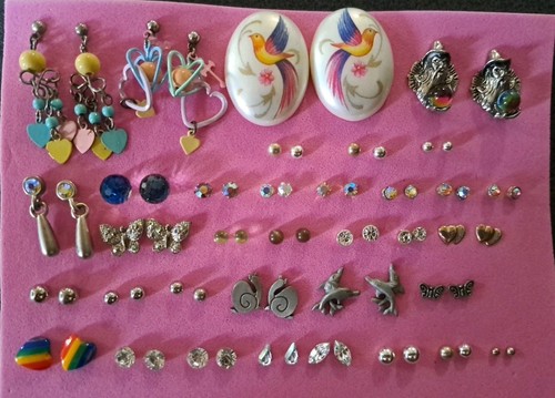 35 Stück Regenbogen gerade Ohrstecker Kostüm Splitter Vintage