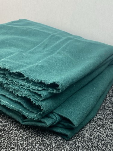 6 Yards Vintage Solid Dark Green Flannel Fabric 63" W NOS Uncut - Picture 7 of 7