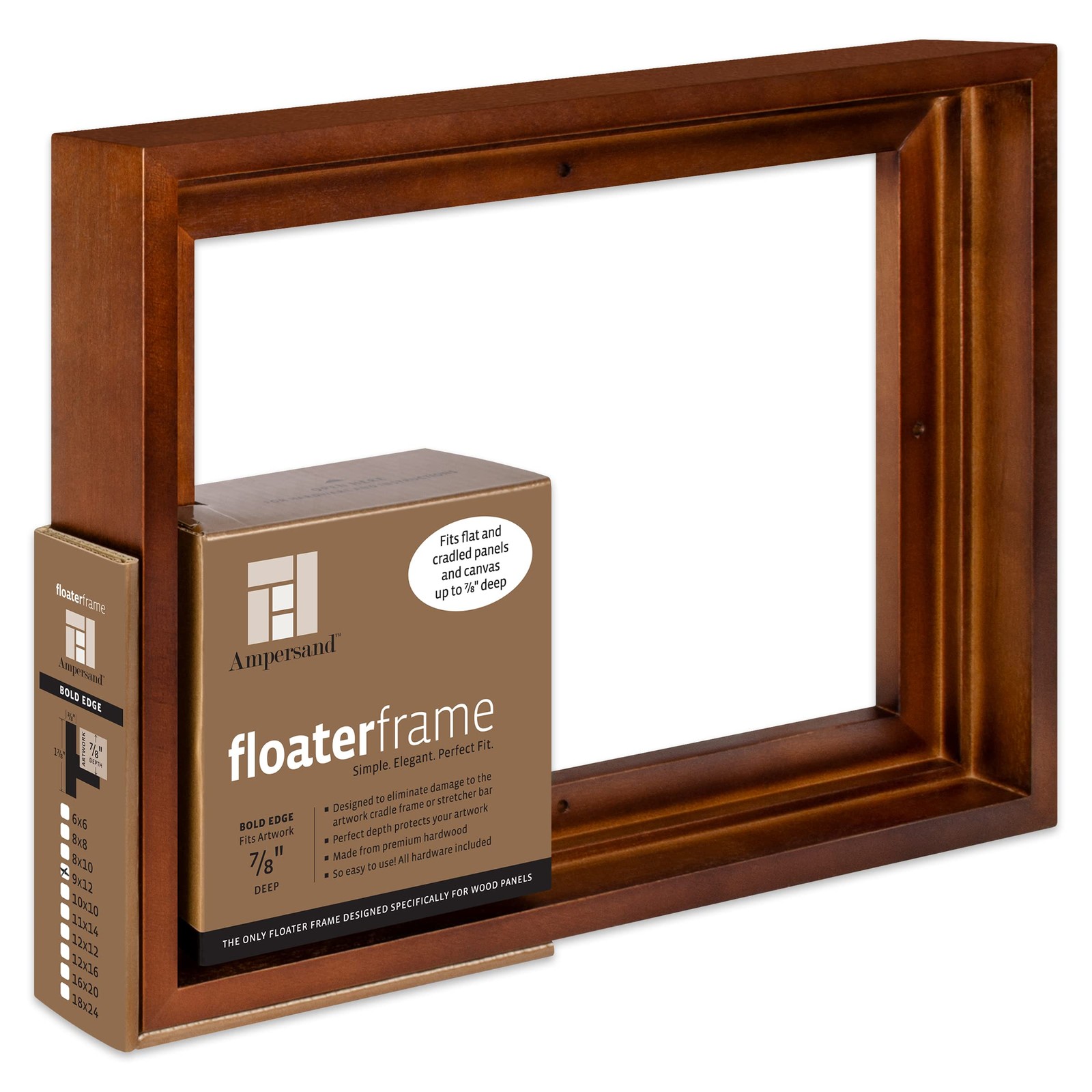 Floaterframe Readymade Frame for Flat and 7/8" Deep Wood Panel and Canvas Art...
