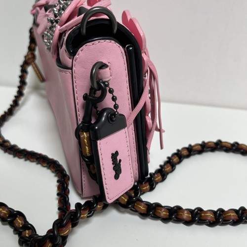 COACH Shoulder Bag Pink Tea Rose Dinky Applique Leather 86845 Authentic Women's - Imagen 24 de 24