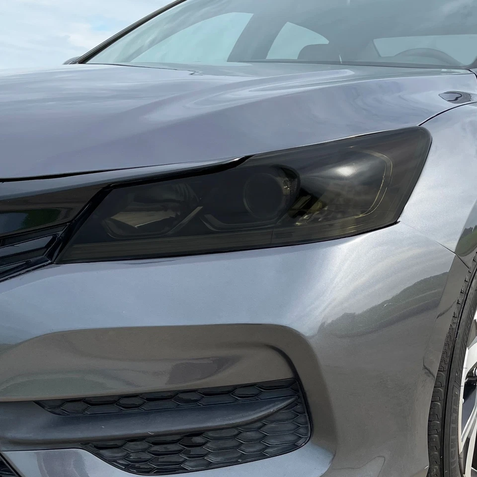ДЫМЧАТЫЕ предварительно нарезанные виниловые накладки на фары для Honda Accord 16–17 годов выпуска - Изображение 4 из 4