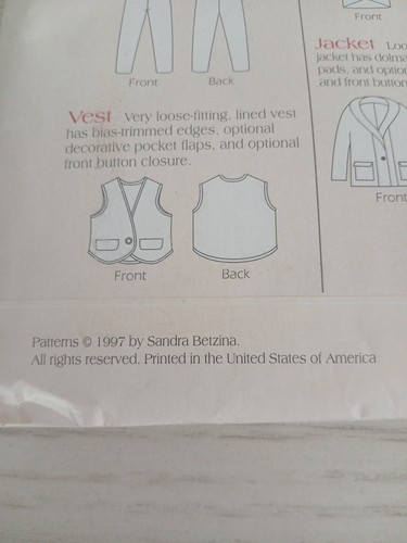 UNCUT Rodale Designer Collection Sandra Betzina Pattern – Complete Wardrobe S M - Picture 11 of 12