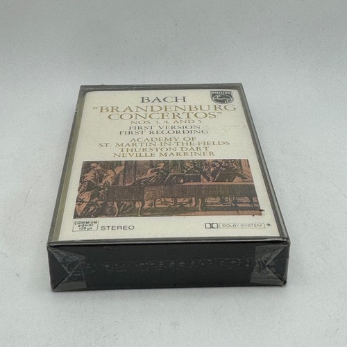 Marriner Dart - Bach Concertos 3 4 5 Cassette Phillips Classical 1989 SEALED NOS - Picture 6 of 6
