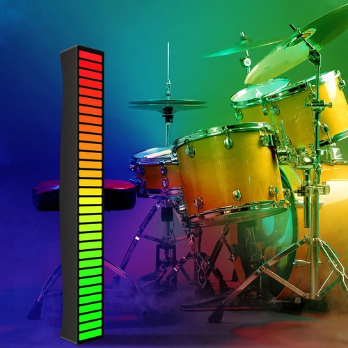 Sound Reaktive LED Lichtleiste RGB Bunt APP Steuerung Audio Musik Rhythmus G - Bild 3 von 8