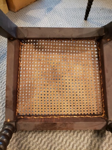 (4) Antique Ball Spindle Back Chair w/Woven Cane Seat +Ball Legs Heavy & sturdy - Bild 5 von 8