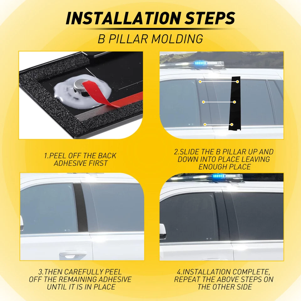 Aplique de puerta derecha izquierda pilar B para moldura Chevy Tahoe GMC Yukon Suburban 2015-2020 A Foto 2 de 4