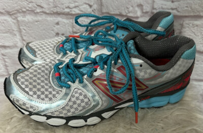New Balance Sneakers Womens 8.5 White Blue Pink Gray  N2 Running Fantom Fit