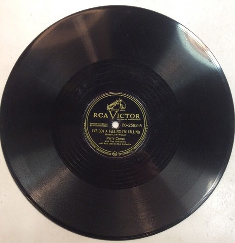 I’ve Got A Feeling I’m Falling & Panissimo 78 RPM 10” Record Perry Como Cracked - Picture 3 of 9