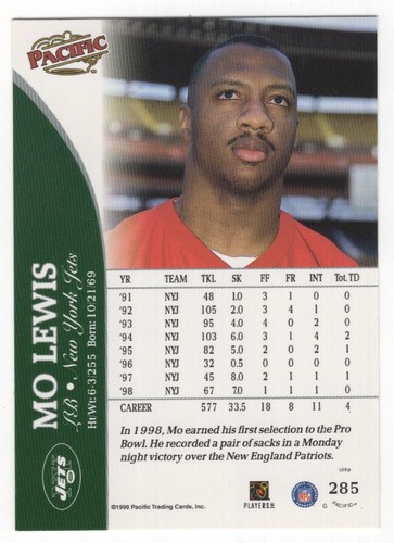 1999 Pacific Football Set Break - Cards #226-450 Pt.2 - 第 93/373 張圖片