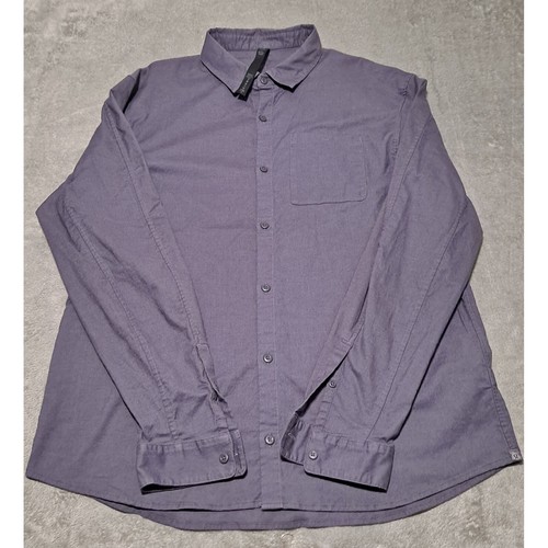 Lululemon Hemd mit Knopfleiste Lila Gr. 2XL Herren Freizeit Langarm Baumwollmischung