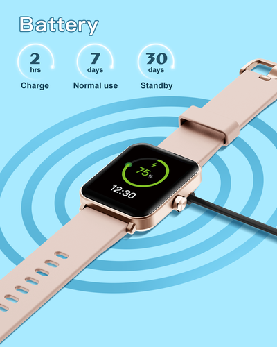 YAMAY Smart Watch Blood Oxygen Heart Rate Monitor Sleep Tracker Fitness Watch - Photo 86 sur 86