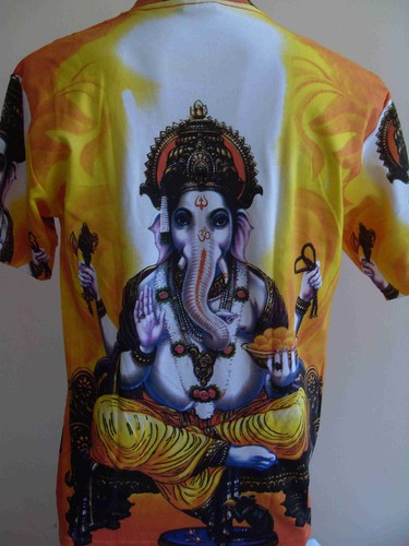 Ganesha Ganesh T Shirt Uomo OM Hindu India M L XL #G08 - Foto 3 di 6