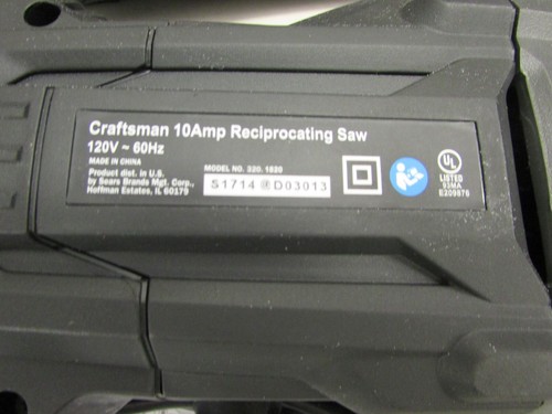 NEW! CRAFTSMAN ORBITAL 10 AMP RECIPROCATING SAW, w/ TOOL BAG, 91820 - Picture 6 of 10