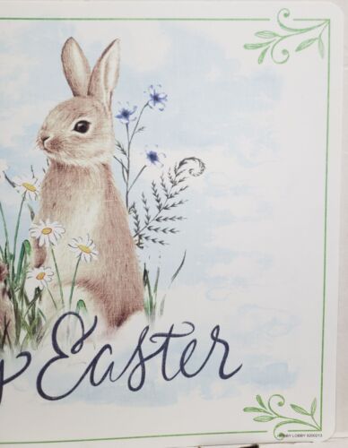 Set of 2 Reversible Plastic Placemats,12x17",2 BUNNIES & FLOWERS,HAPPY EASTER,HL - Picture 3 of 21