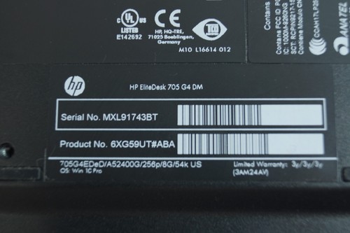 HP EliteDesk 705 G4 | AMD Ryzen PRO 2400G 3.6GHz | 8GM RAM | No Drive - Afbeelding 8 van 10