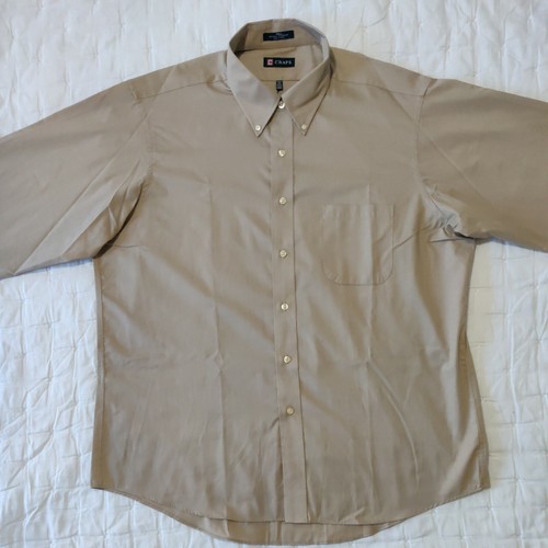 Chaps Men's Tan Button Down Long Sleeve Shirt Size 17 34/35  - Picture 3 of 10