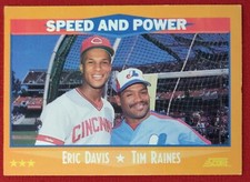 1988 Score- 1987 ALL STARS Speed & Power ERIC DAVIS & TIM RAINES MLB NM Card