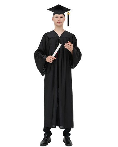 Shiny Graduation Cap and Gown with 2025 Tassel for High School and Bachelor B... - Picture 2 of 6