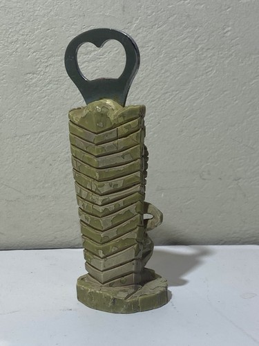 APRIBOTTIGLIE VINTAGE INTAGLIATO TIKI DIO RESINA BAR LUNGHEZZA 5"1/2 POLLICI - Foto 3 di 5
