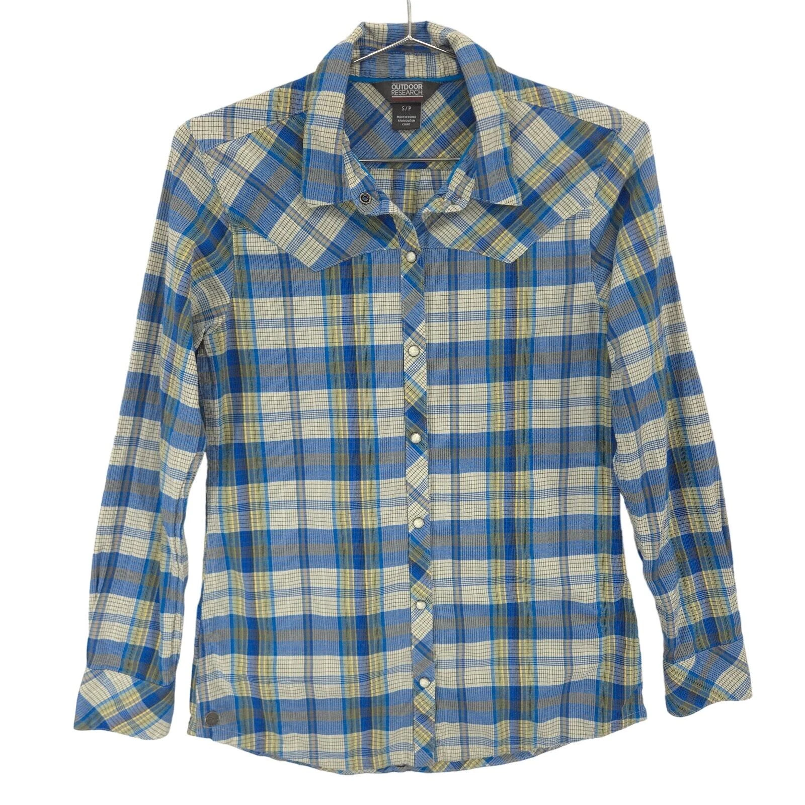 outdoor-research plaid jolene western style pearl snap shirt