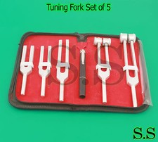 Tuning Fork Set of 5 - Medical Surgical Diagnostic instruments FREE PEN LIGHT