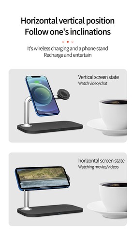 3 in 1 15W Magnetic Wireless Charger Holder Pad For Magsafe iPhone Apple Watch - Picture 7 of 18