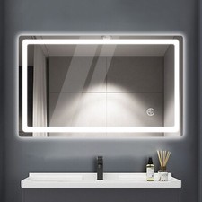 LED Bathroom Mirror Illuminated Light with Demister/Shaver Socket/Touch/Infrared