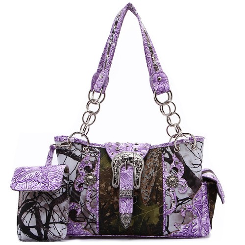 Camouflage Buckle Concealed Carry Purse Handbag Women Shoulder Bag Wallet Pouch - Picture 21 of 45