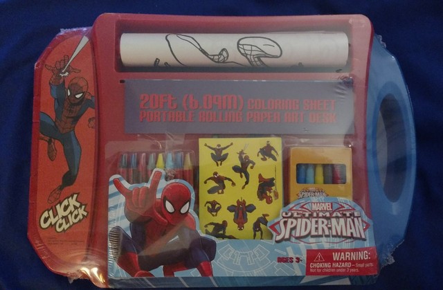 New Portable Rolling Paper Art Desk Spiderman 20 Ft Coloring Sheet