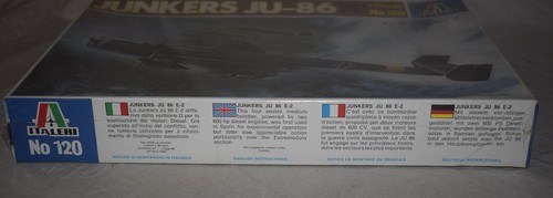 Italeri Kit No. 120 Junkers JU-86 E1 E2 Airplane - 1:72 Scale - NEW Sealed - Picture 3 of 3