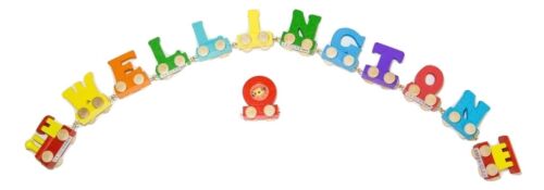 Baby Christening Gifts Wooden Colour train letters for Personalised name train - Picture 19 of 20