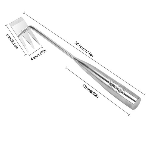 Stainless Steel Weeder Tool Small Hand Weeding Rake Manual Weeder Root Puller - Picture 4 of 14