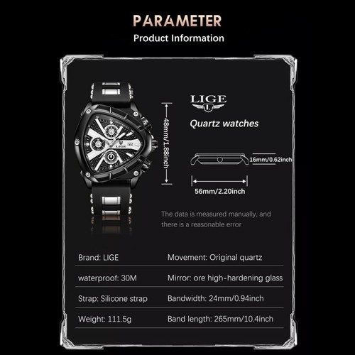 Waterproof Men Watch Big Dial Quartz Analog Luminous Date Sport Male Wristwatch - Picture 10 of 10