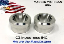 1/2" NPT QTY:2 ALUMINUM FEMALE WELD ON / WELD IN FLANGE FITTING BUNG, 1/2"-14