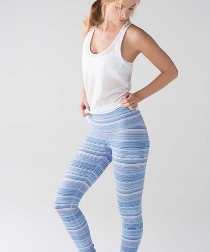 Lululemon High Times Pant 25" Sz 4 Wave Twist Lilac Caspian Blue Leggings Stripe - Bild 3 von 15