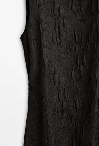 Massimo Dutti Midi-Etuikleid schwarz strukturiert Jacquard Stehkragen edel neu XS - Bild 4 von 21