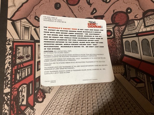 Racing Champions McDonald’s Racing Team 1994 NHRA Funny Car - Picture 2 of 3